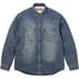Supreme Shearling Lined Denim Work Shirt - Washed Indigo (front)