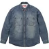 Supreme Shearling Lined Denim Work Shirt - Washed Indigo (front)