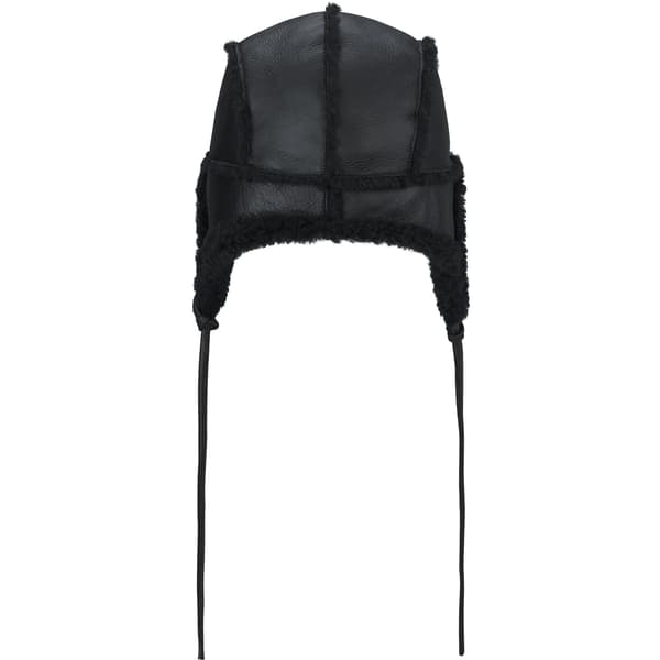 Supreme Shearling Lined Earflap Cap - Black (front)