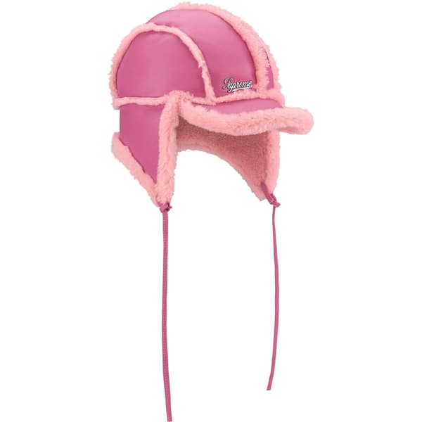 Supreme Shearling Lined Earflap Cap - Pink (front)