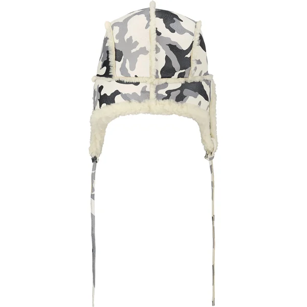 Supreme Shearling Lined Earflap Cap - Snow Camo (front)