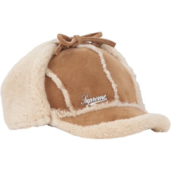 Supreme Shearling Lined Earflap Cap - Tan (front)
