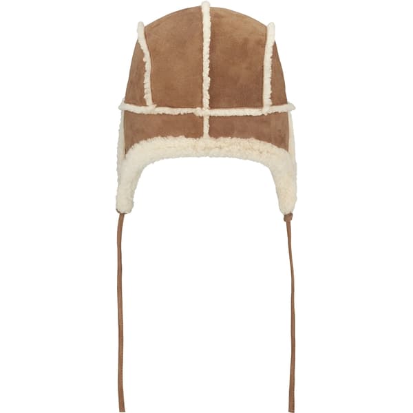 Supreme Shearling Lined Earflap Cap - Tan (front)