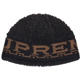Supreme Sherpa Logo Beanie Black