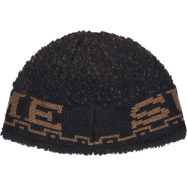 Supreme Sherpa Logo Beanie - Black (front)