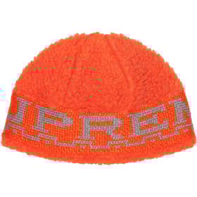 Supreme Sherpa Logo Beanie Burnt Orange
