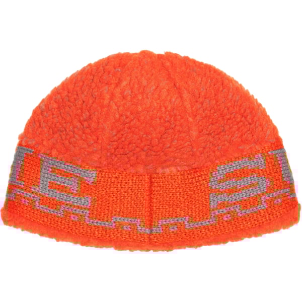 Supreme Sherpa Logo Beanie - Burnt Orange (front)