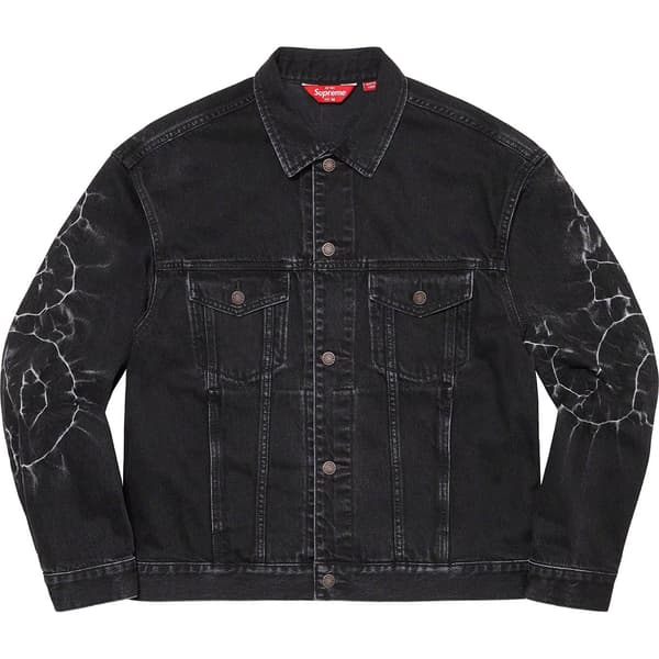 Supreme Shibori Denim Trucker Jacket - Black (front)
