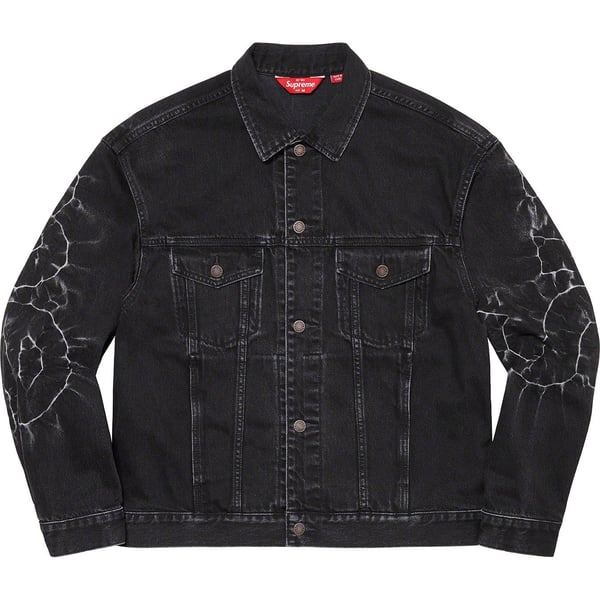 Supreme Shibori Denim Trucker Jacket - Black (front)