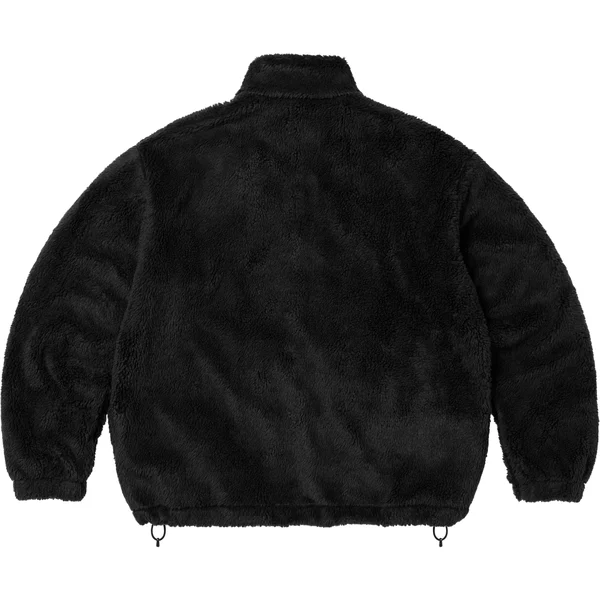 Supreme Shoulder Logo Fleece Jacket - Black (front)