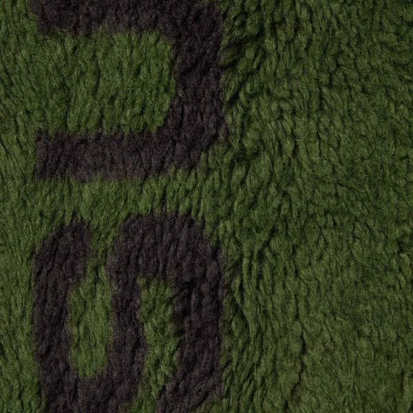 Supreme Shoulder Logo Fleece Jacket - Green (front)