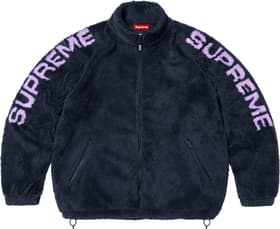 Supreme Shoulder Logo Fleece Jacket Navy