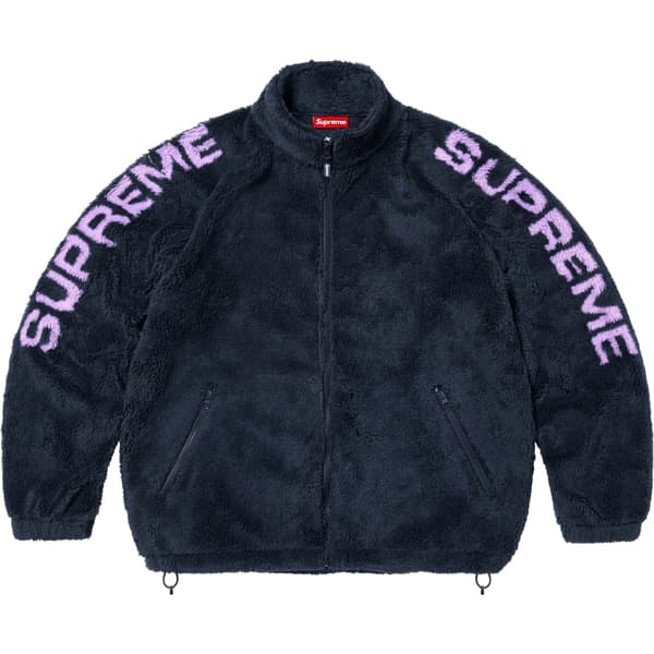 Supreme Shoulder Logo Fleece Jacket - Navy (front)