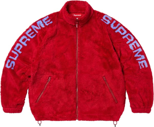 Supreme Shoulder Logo Fleece Jacket - Red (front)
