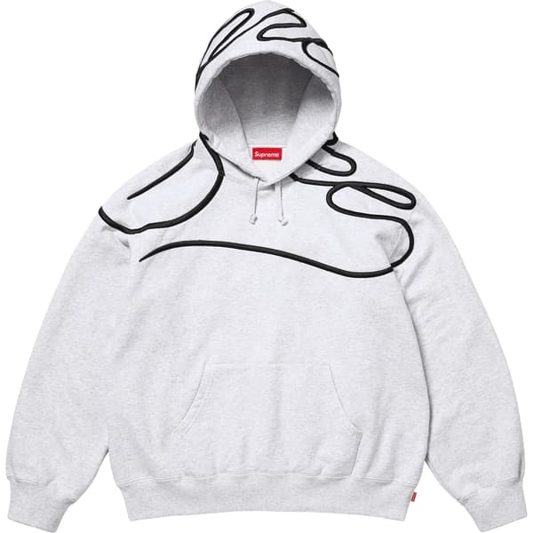 Supreme Shoulder Script Hooded Sweatshirt - Ash Grey (front)