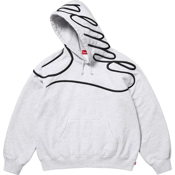 Supreme Shoulder Script Hooded Sweatshirt - Ash Grey (front)