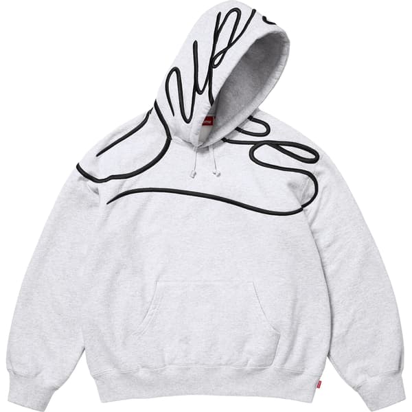 Supreme Shoulder Script Hooded Sweatshirt - Ash Grey (front)