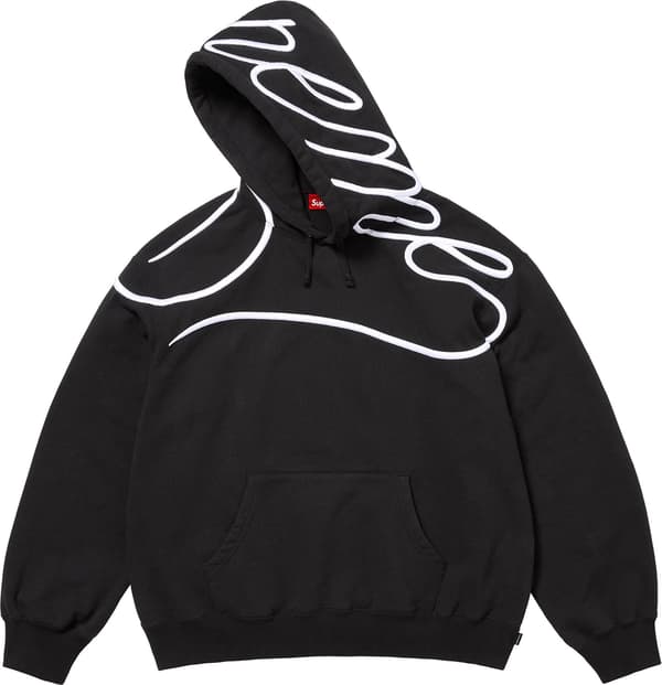 Supreme Shoulder Script Hooded Sweatshirt - Black (front)