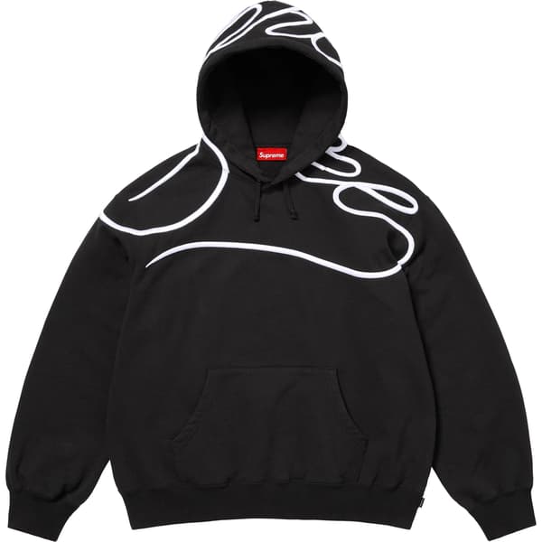 Supreme Shoulder Script Hooded Sweatshirt - Black (front)