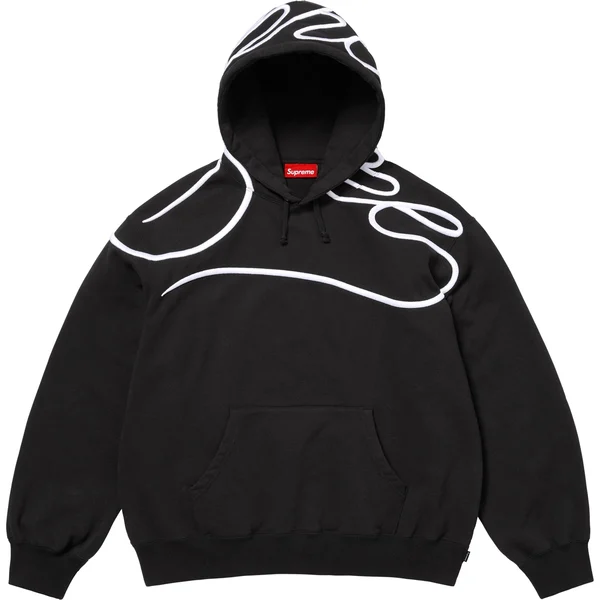 Supreme Shoulder Script Hooded Sweatshirt - Black (front)
