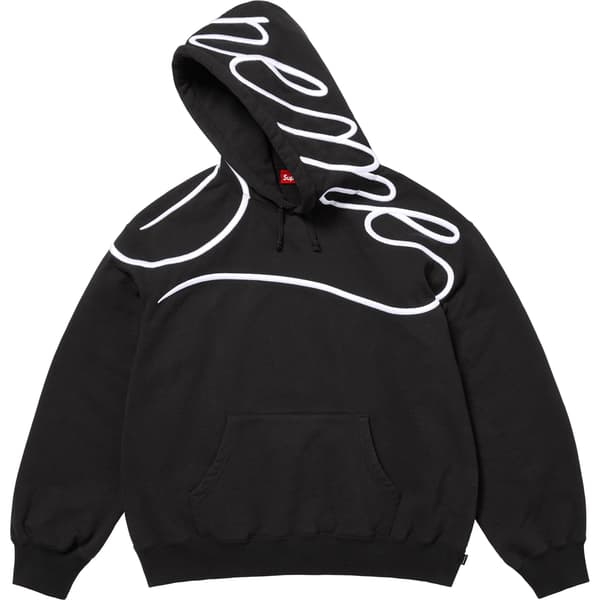 Supreme Shoulder Script Hooded Sweatshirt - Black (front)
