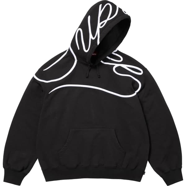 Supreme Shoulder Script Hooded Sweatshirt - Black (front)