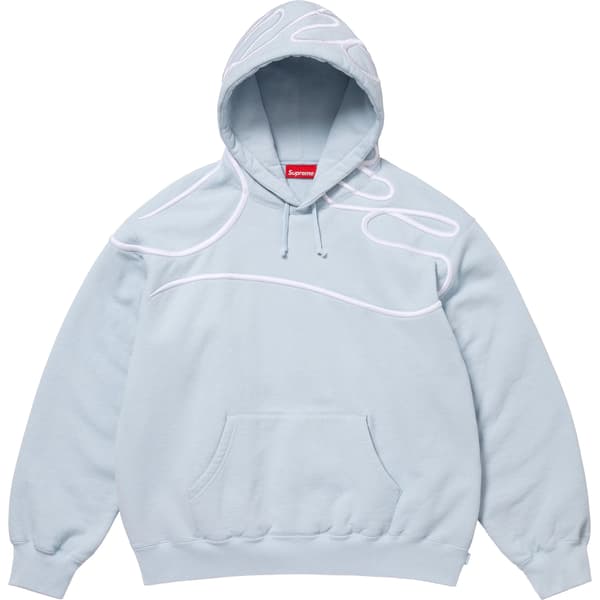 Supreme Shoulder Script Hooded Sweatshirt - Light Blue (front)