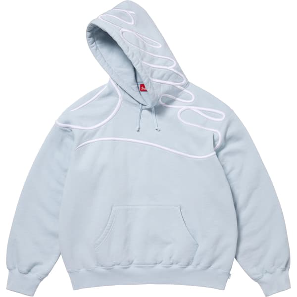 Supreme Shoulder Script Hooded Sweatshirt - Light Blue (front)