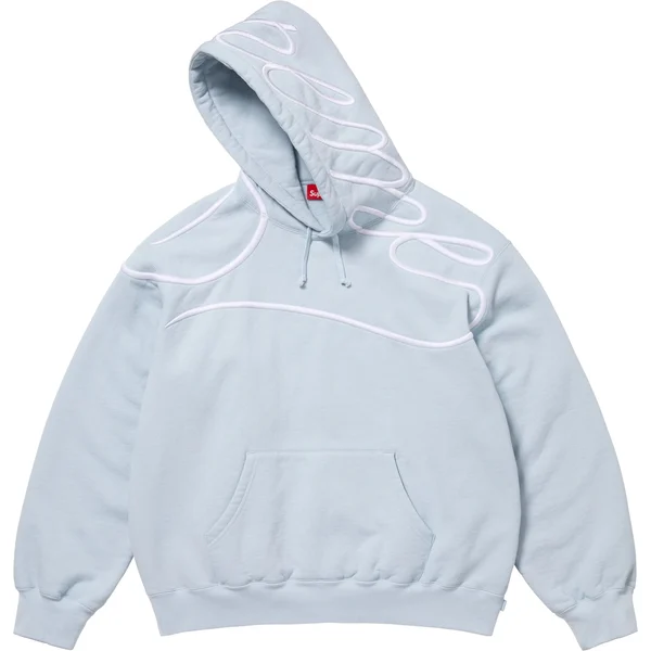 Supreme Shoulder Script Hooded Sweatshirt - Light Blue (front)