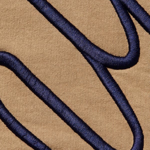 Supreme Shoulder Script Hooded Sweatshirt - Light Tan (front)