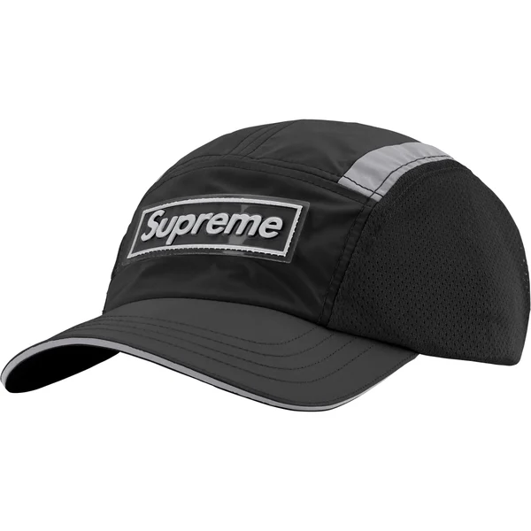 Supreme Side Mesh Camp Cap - Black (front)