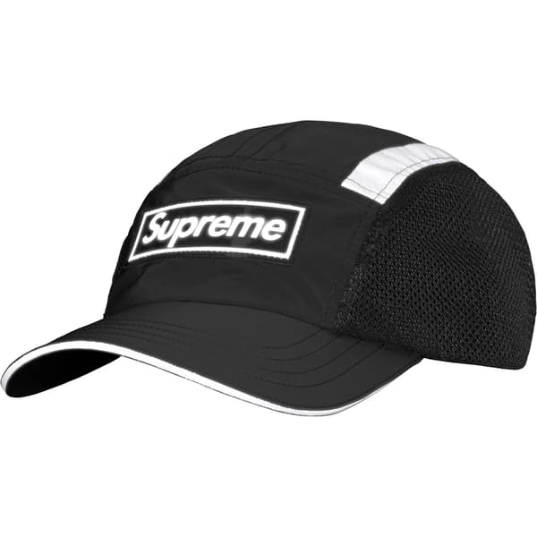 Supreme Side Mesh Camp Cap - Black (front)