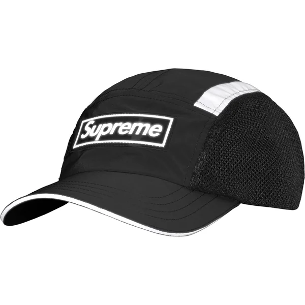 Supreme Side Mesh Camp Cap - Black (front)