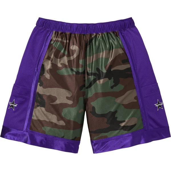 Supreme Side Pocket Basketball Short - Woodland Camo (front)