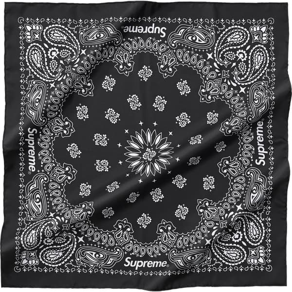 Supreme Silk Bandana - Black (front)