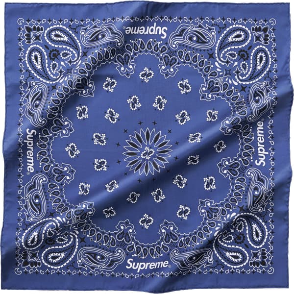Supreme Silk Bandana - Navy (front)