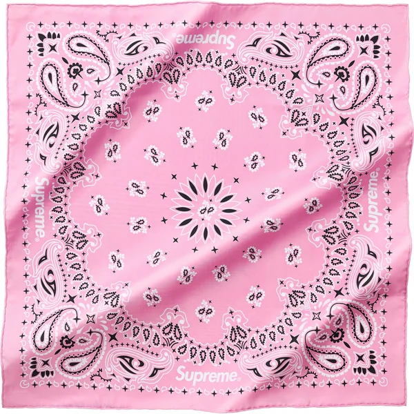 Supreme Silk Bandana - Pink (front)