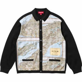Supreme Silk Map Cardigan Black