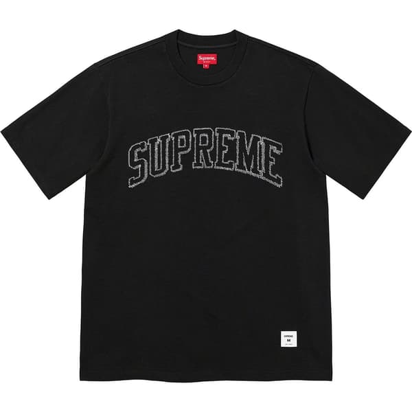 Supreme Sketch Embroidered S/S Top - Black (front)