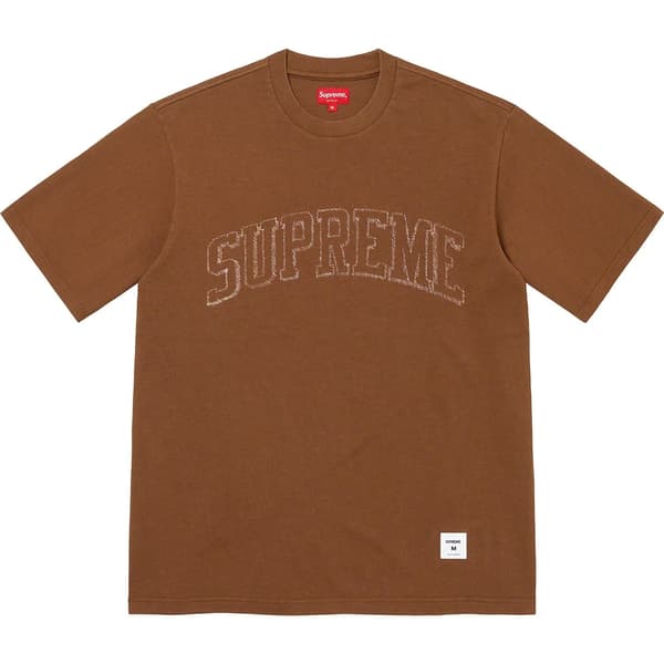 Supreme Sketch Embroidered S/S Top - Brown (front)