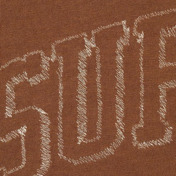 Supreme Sketch Embroidered S/S Top - Brown (front)