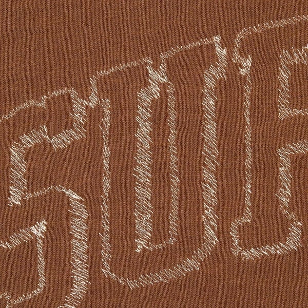 Supreme Sketch Embroidered S/S Top - Brown (front)