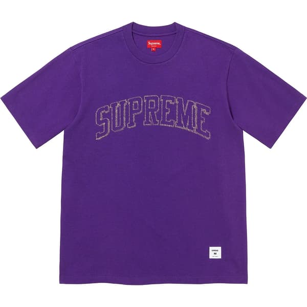 Supreme Sketch Embroidered S/S Top - Purple (front)