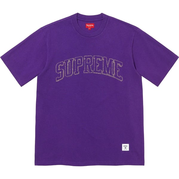 Supreme Sketch Embroidered S/S Top - Purple (front)