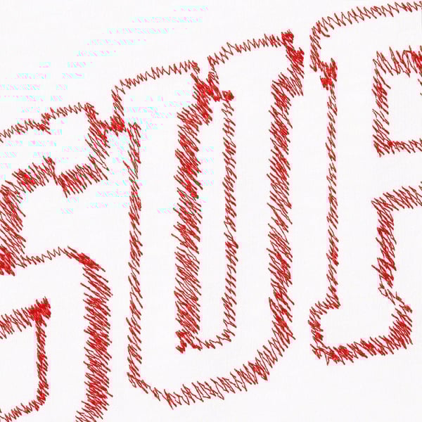 Supreme Sketch Embroidered S/S Top - White (front)