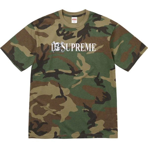 Supreme Skull Tee - Woodland Camo (front)
