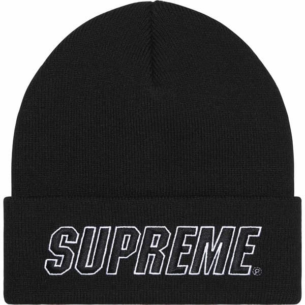 Supreme Slant Beanie - Black (front)