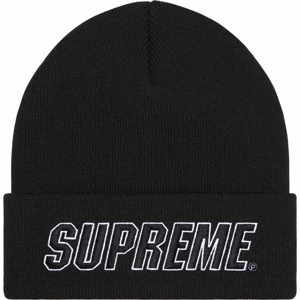 Supreme Slant Beanie - Black (front)