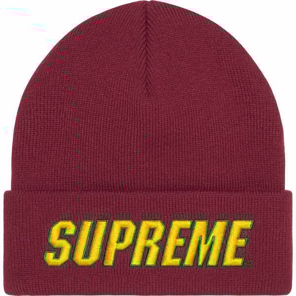 Supreme Slant Beanie - Burgundy (front)