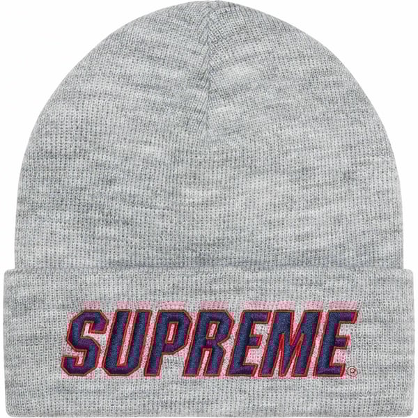 Supreme Slant Beanie - Heather Grey (front)